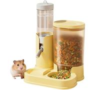 Gxdamxz Biberon Hamster avec Gamelle, Distributeur d'eau Automatique pour Petits Animaux, Kit 2-en-1 en Plastique pour Cochon d'Inde & Rat, Accessoire de Cage