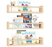 Gxdamxz Estanteria Libros Pared Infantil, Balda Habitación Niños Madera Para Textos, Juguetes, 3 Unidades