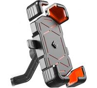 GXDFC Support Téléphone Moto pour Triumph Tiger Rally Pro 2022 2023 2024 2025, 360° Rotation Sécurisé Anti-Chute Porte Telephone Moto Chocs Antidérapante,Rearview Mirror Holder-Orange