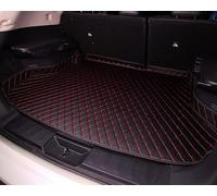 GXDFC Voiture Cuir Tapis de Coffre pour Kia NIRO 2017-2021 2022 2023 2024 2025, Bac Coffre Imperméables Cargaison Tapis Antidérapant Housse Protection Accessories,Black+Red Plus