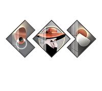 GXDJC Figure 3pcs Figure Figure Tableau Decoration Murale, Mur De Toile for Salon, Tableau Decoration Murale, Décorations Murales for Salon, Peintures Décor (Color : D-Gold, Size : 40x40cm)