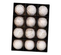 Gxdqxxd 12 Pièces Boules Suspendues Décorations Arbre Noël Vintage Ornement Traditionnel Boules Décoratives Pp Incassables Adaptées pour Fête Maison Bureau Ca, Or blanc