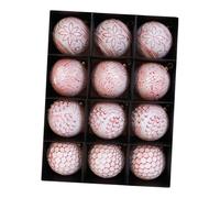 Gxdqxxd 12 Pièces Boules Suspendues Décorations Arbre Noël Vintage Ornement Traditionnel Boules Décoratives Pp Incassables Adaptées pour Fête Maison Bureau Ca, Rouge Blanc