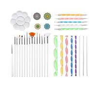 Gxdqxxd Ensemble D'outils de Pointillage Mandala de 33 Pièces : Comprend Un Gabarit, Un Stylo à Pointiller,