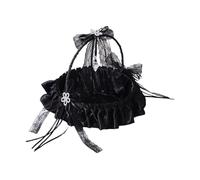 Gxdqxxd Panier de Mariage Panier à Fleurs Demoiselle D'Honneur Récipient Poignée Nœud Satin Dentelle Rangement Adapté pour Mariage Anniversaire Décoration Mai, Style A