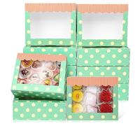 GXFCING Lot de 30 Boîtes à Biscuits avec Fenêtre - 15,3 x 12,7 x 5,1 cm - Petites Boîtes à Gâteau - Boîte Cadeau pour Cookies, Muffins, Bonbons, Chocolats, Mariage, Anniversaire et Fête