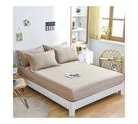 GXFWJD Drap Housse 2 Personnes 100% Coton Anti Acarien,Draps Housses 100% Coton Qualité Supérieur 4 Coins Extensible (Color : Beige, Size : 120x190cm)