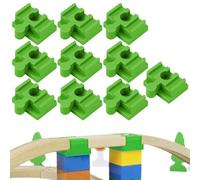GXGM 10 Pièces Adaptateurs De Pont Compatibles Avec Les Chemins De Fer En Bois Brio Et Les Blocs De Construction Duplo,4 * 3.2 * 1.9Cm Coffret D'Extension De Rails Pour Circuit Train Bois(vert,G)