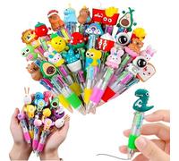 GXGM 10 Pièces Stylo 4 Couleurs Cartoon,Mini Mignon Stylo Bille RéTractable,Pour L’éCriture Et La Peinture,Cadeau Anniversaire Enfants Invites,0,5 Mm