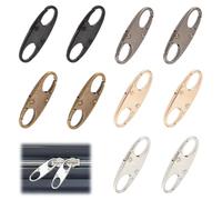 GXGM 10 Pièces Tirette Fermeture Eclair, Anti-vol, Accessoires de Voyage, Clips de Sécurité en Alliage de Zinc Robuste - Remplacement de Tirette de Fermeture pour Sécuriser Vos Objets Personnels