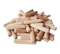 GXGM 100 Pièces Goujons en Bois 6 * 50mm, Chevilles Cannelés pour Meubles et Projets D'artisanat, Tourillon 6mm pour Bricolage
