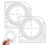 GXGM 2 Pièces Cercle Rapporteur, Rapporteur D'angle, Rapporteur Circulaire 360, Règle de Dessin, 360 Degrés Rapporteur Règle Bras Oscillant Angle Rapporteur en Plastique Cercle Mesure