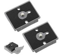 GXGM 2 Pièces Plaque Fixation Pour Trépied Universelle,Support Appareil Photo, Compatible Avec Manfrotto 200PL-14 Plaque，Pour Rotule De Trépied D'Appareil Photo (gris)