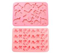 GXGM 2 Pièces Thème Marin Moule Fondant Moules - Décoration 3d D'animaux Marins avec Étoiles de Mer, Hippocampes, Dauphins, pour Biscuits Bonbons Cupcakes Gâteaux Chocolat Savons