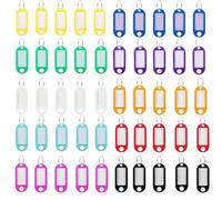 GXGM 30 Porte Clef Etiquette en Plastique 10 Couleurs,Porte cles étiquette Inscriptibles pour clés de maison, étiquettes à bagages, de Nom D'animal de Compagnie Étiquettes