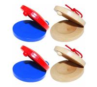 GXGM 4 Pièces Castagnette,Castagnettes en Bois,Percussion Musicale Mini Castanet,Castagnettes à Doigts,Claquettes de Rythme en Bois Instrument,Clackers en Bois Clackers pour Tout Petits Enfants