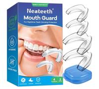 GXGM 4 Pièces Gouttiere Dentaire Bruxisme, Protege Dent Nuit, 2 Tailles, Protecteurs Buccaux Dent Sans BPA, Mouth Guard for Grinding Teeth, contre le bruxisme et le grincement des dents