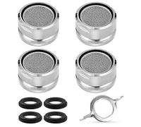 GXGM 4 Pièces mousseur robinet, Embout robinet cuisine, Economiseur d'eau pour robinet, Mousseur robinet cuisine, Embout robinet salle de bain, Avec 4 Joints et 1 Clé pour Robinets