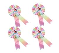 GXGM 4 Pièces Rose hobby horse, hobby horse accessoire, hobby horse rosettes, rosettes de cheval, rosaces de cheval, Motif licorne