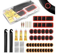 GXGM 55 Pcs Kit Reparation Pneu Voiture,Rustine Chambre a Air,Convient pour la Réparation de Pneus de Vélo, VTT,Outils de Réparation de Pneus
