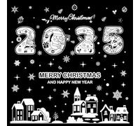 GXGM 8 Pièces Decoration Noel Fenetre Autocollants,Noël Autocollants Fenetre,Autocollant Noël Reutilisable,Double Face Amovibles Diy Fenêtres Stickers,Pour Déco Noël Intérieur De Noël Portes Vitrines