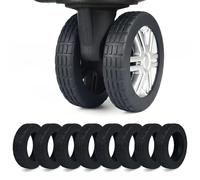 GXGM 8 Pièces Roue Valise Amovible,Couvertures de Roue de Bagage de Mise à Niveau,Résistantes à l'usure, Anti-Bruit,Protectrices de Roue en Silicone (Noir)