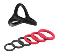 GXGM Anneaux de Pénis Triangle pour Homme Couples, Sex Toys Double Anneau Penien - Anneau Homme, Set de 7 Anneaux Péniens Sex Toýs, Jouets Sexuels pour Améliorer les Performances Sexuelles