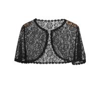 GXGM Boléro en Dentelle Femme,Veste Femme Chic et Elegant,Veste Transparent Courte Femme,Bolero Femme Chic et Elegant,pour Robes de Soirée,Mariage,Casual - Noir
