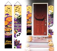 GXGM Décoration d’Halloween, bannière pour la décoration de porte d’arrière-plan, couplets de porte d’Halloween, y compris les couplets et les couplets horizontaux, 180 x 30cm