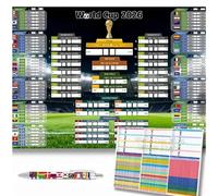 GXGM Poster Coupe du Monde 2026, 90 x 60 cm, tableau tournoi football a elimination directe, decor mural pour watch party, fan room, bureau et bar sportif