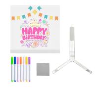 GXGM Tableau Lumineux Message LED,15x15 CM Acrylique Tablette Lumineuse Dessin,Tablette Dessin Enfant Effaçable avec 7 Stylos Néons,Avec Support Réglable,Cadeau Créatif Pour Enfants,Fille