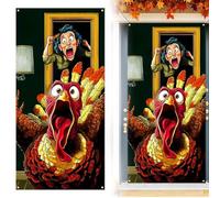 GXGM Thanksgiving Sticker De Porte Trompe L'Oeil Effet 3D Intérieure Muraux À La Mode Autocollants De Porte Salle De Bain Cuisine Décoration Art Papier Peint Peintures 80X180cm