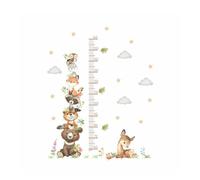 GXGM Toise Murale Enfant,60-160 cm Animaux de la Forêt Tableau de Hauteur,Stickers Muraux Enfants,Toise Enfant,Autocollant Mural Autocollant Animaux de la Forêt,Autocollant Mural Toise pour Enfants