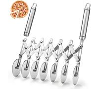 GXGSDM Coupe-pâte, couteau à pâte, outil de coupe-pâte, bandes de coupe rapide, acier inoxydable 304, largeur réglable for couper, trancher la pizza, les gâteaux et la pâte, outil de roulage rond(7)