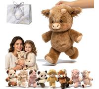 GXHNB 45/60cm Peluche Doudou Qui Court, Secouez-Le : Ses Pattes Se Mettront à Bouger Et Il Courra vers l'avant, Animal De La Ferme Rigolo, Peluche Douce Interactif (Vache-Brune,45cm)