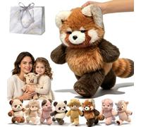GXHNB 45/60cm Peluche Doudou Qui Court, Secouez-Le : Ses Pattes Se Mettront à Bouger Et Il Courra vers l'avant, Animal De La Ferme Rigolo, Peluche Douce Interactif (60cm,Panda Roux)