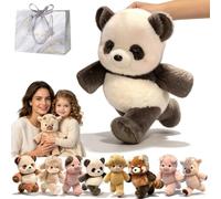 GXHNB 45/60cm Peluche Doudou Qui Court, Secouez-Le : Ses Pattes Se Mettront à Bouger Et Il Courra vers l'avant, Animal De La Ferme Rigolo, Peluche Douce Interactif (Panda-Noir,45cm)