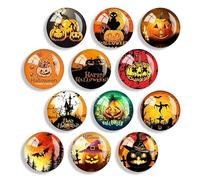 Gxhong 12Pcs Aimants Réfrigérateur Halloween, Aimants Décoratifs Ronds 30mm, kit Simants Réfrigérateur Halloween, pour Réfrigérateurs, Tableaux Magnétiques et Casiers à Photos