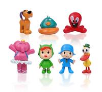 Gxhong Pocoyo 7 Pcs Mini Figurines pour Gâteau, Poupées Décoratives, Jouets pour Anniversaire, Toppers Cupcake