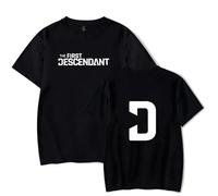 GXHZHXJC The First Descendant Merch T-Shirt Imprimé Tendance Manches Courtes Unisexe Summer Hip-Hop Tenue, Noir , 4XL Taille tall