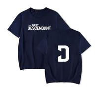 GXHZHXJC The First Descendant Merch T-Shirt Imprimé Tendance Manches Courtes Unisexe Summer Hip-Hop Tenue, bleu marine, 4XL Taille tall