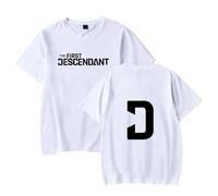 GXHZHXJC The First Descendant Merch T-Shirt Imprimé Tendance Manches Courtes Unisexe Summer Hip-Hop Tenue, blanc, 4XL Taille tall