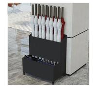 GXILUK Metal Umbrella Stand with 2 Levels and Wheels Black Waterproof Design for Easy Storage Stylish nizer for Offices Hotels and Entrances