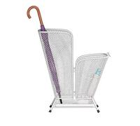 GXILUK Metal Umbrella Stand with Drip Tray Indoor Commercial Residential Use Double Bucket Design Elegant Marble Top Stylish Umbrella Holder for Home and Office Storage