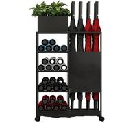 GXILUK Porte-parapluies en métal Grande capacité avec roulettes verrouillables et Pot de Fleurs pour Une mobilité aisée. Idéal pour Les entrées de Bureaux et d'hôtels. Solution