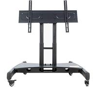 GXILUK Support TV, Podium de Salle de conférence, Support TV Universel sur Pied, Support Mobile, Estrade, Inclinaison Verticale à 90°, Hauteur réglable sur Chariot Bas