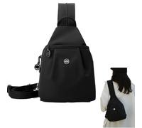GXJIXf 2025 backpack chest bag double zipper large capacity, Street Fashion Shoulder Bag, Versatile Wearing Ways (Black)