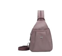 GXJIXf 2025 backpack chest bag double zipper large capacity, Street Fashion Shoulder Bag, Versatile Wearing Ways (Taro Pink)