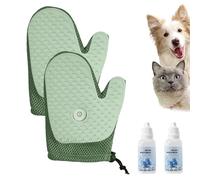 GXJIXf All-in-One Grooming Mist Glove for Pets, Reusable Pet Hair Removal Tools, Remove sticky hair from clothes and sofas (2*Green)