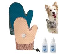 GXJIXf All-in-One Grooming Mist Glove for Pets, Reusable Pet Hair Removal Tools, Remove sticky hair from clothes and sofas (Blue+Pink)